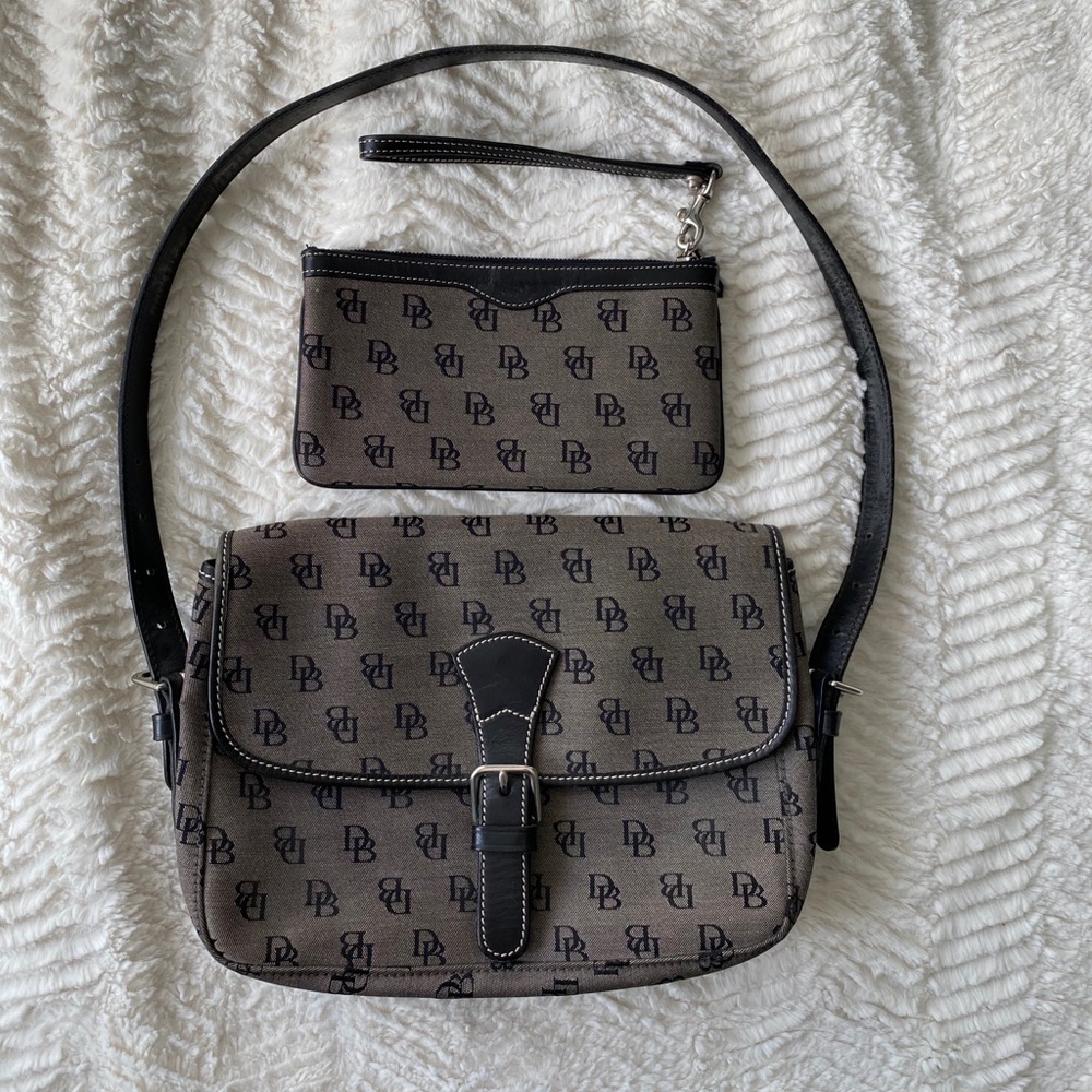 Dooney & Bourke Signature Flap Bag with Matching Wallet